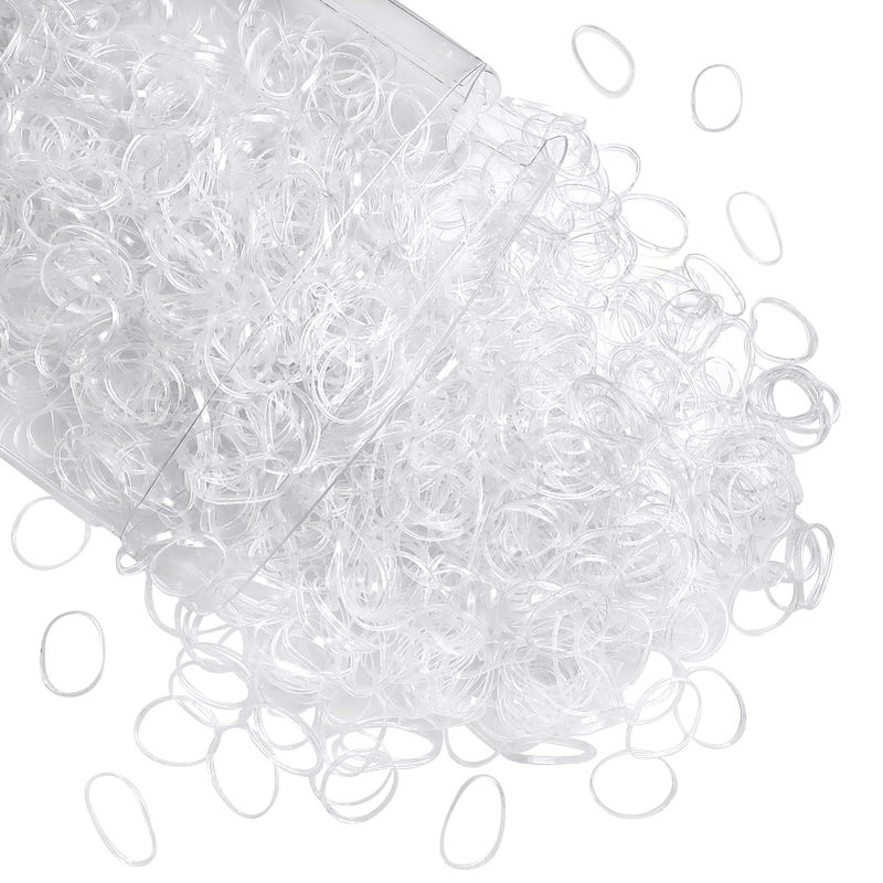 TUUXI Clear Elastics Hair Bands 1500pcs Mini Rubber Hairband Soften Small Ponytail Holders Hairiness Ties No Damaged Accessories for Women Braids - Image 1
